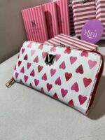 VS büyük boy cüzdan kalpli pembe