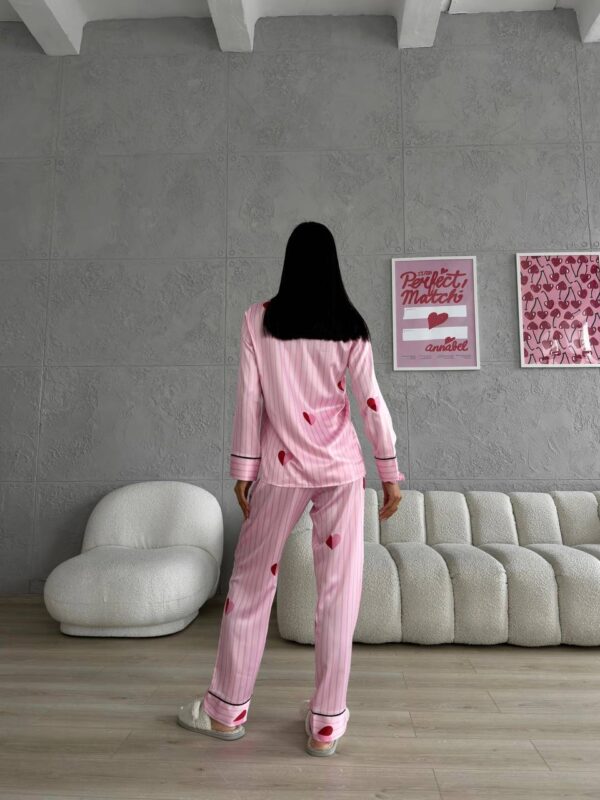 VS İpek Saten Pembe Kalpli