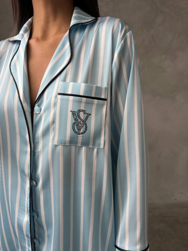 VS İpek Saten Taşlı Mavi