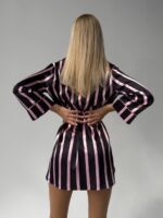 vs tunik Siyah Pembe Çizgili