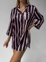 vs tunik Siyah Pembe Çizgili